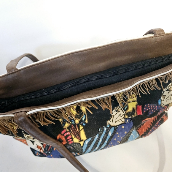 El Paso Saddle Bag Handbag feat: Amado Pena Art on Canvas Southwest Design Bag - Picture 8 of 13